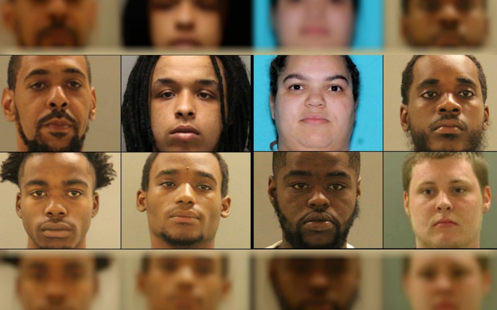 Mug gang collage Delaware police arrest eight adults and three juveniles accused of selling drugs as part of the Exit 4/Mag Boys Gang. (photos courtesy NCCo Police)