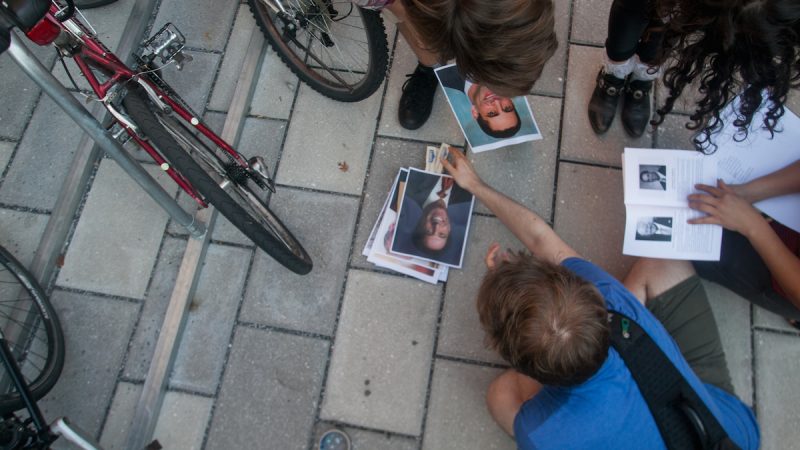 Pictures of the trustees laid out on the ground