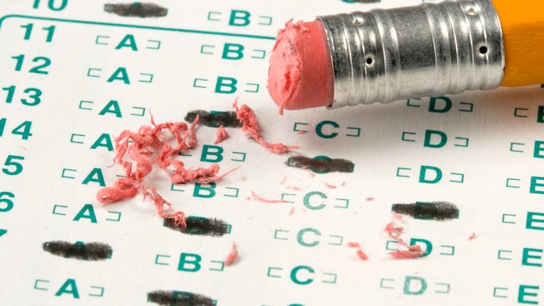 Close-up of a standardized test.