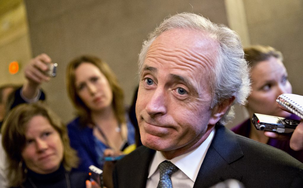 Bob Corker Sen. Bob Corker is shown talking to reporters in 2013