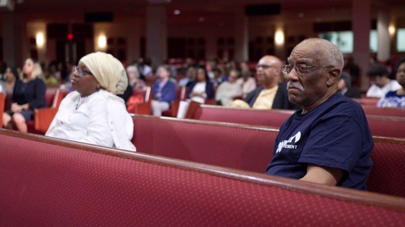 A view of the audience during Courageous Conversations: Reimagining Race and Education forum at Enon Tabernacle Church, on Thursday. (Bastiaan Slabbers for WHYY)