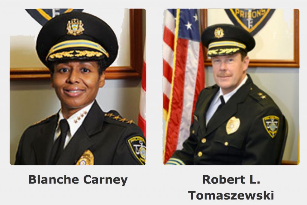 carney tomaszewski Philadelphia prisons Commissioner Blanche Carney and Deputy Commissioner Robert Tomaszewski appear side-by-side on the city's website. (phila.gov)