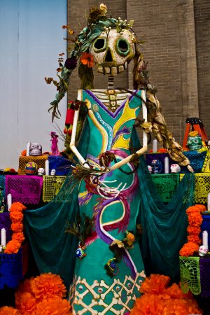 The central figure of the altar was created by artist Cesar Viveros. (Kimberly Paynter/WHYY)