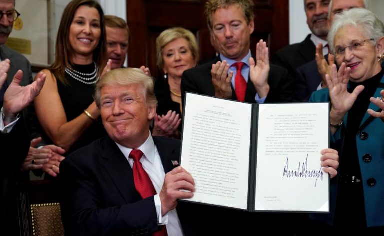 President Trump after signing an Executive Order on healthcare 