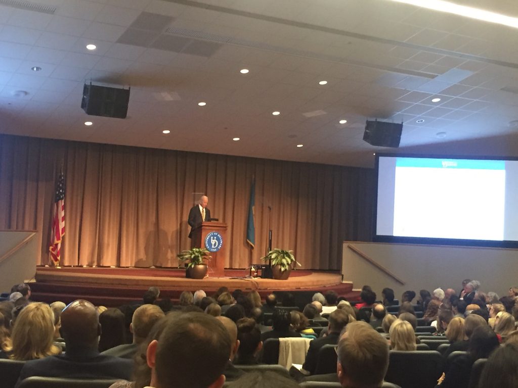 Biden at education conference UD Former Vice President Joe Biden spoke about domestic violence and gun violence at Vision Coalition education conference Monday at the University of Delaware. (Cris Barrish/WHYY)