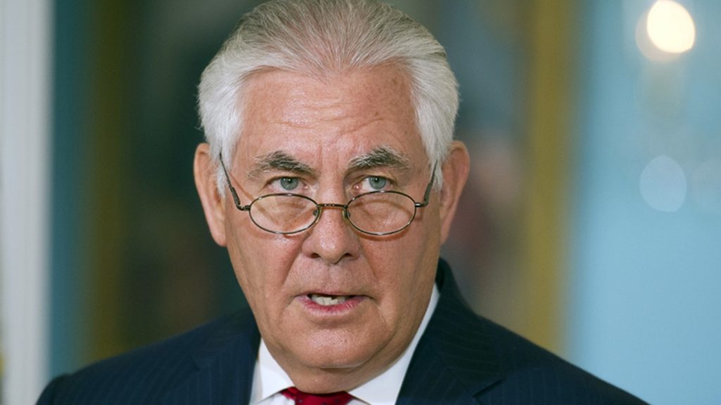 l_aprextillersonx1200 Secretary of State Rex Tillerson makes a statement at the State Department in Washington, Wednesday, Oct. 4, 2017.