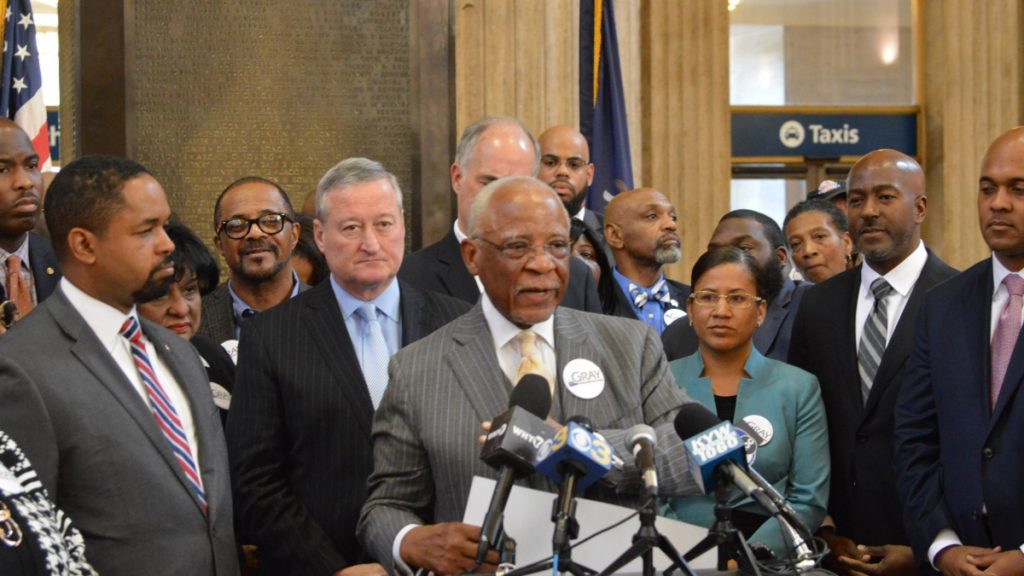 l_goode-1 Politician standing inside Philadelphia's train station