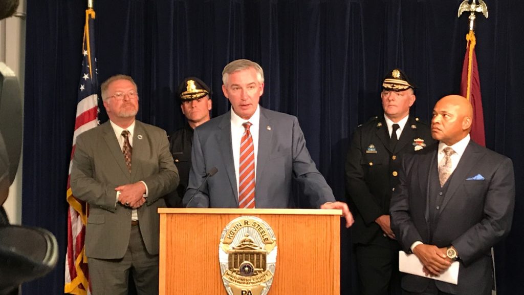 l_joel-1200 (1) Montgomery County District Attorney Kevin R. Steele announces a drug bust in which authorities seized a kilogram of the deadly opioid fentanyl.