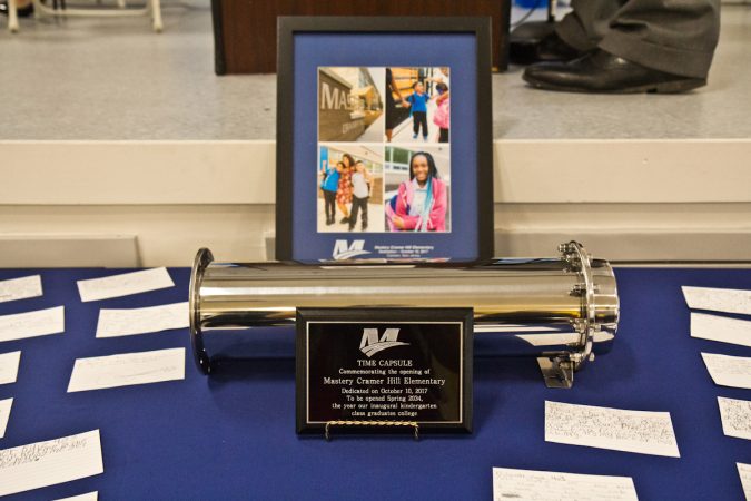 Mastery Cramer Hill Elementary school was dedicated today in Camden. (Kimberly Paynter/WHYY)