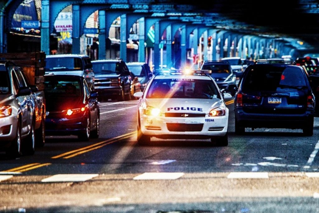 police car under the el kensington police car under the el kensington