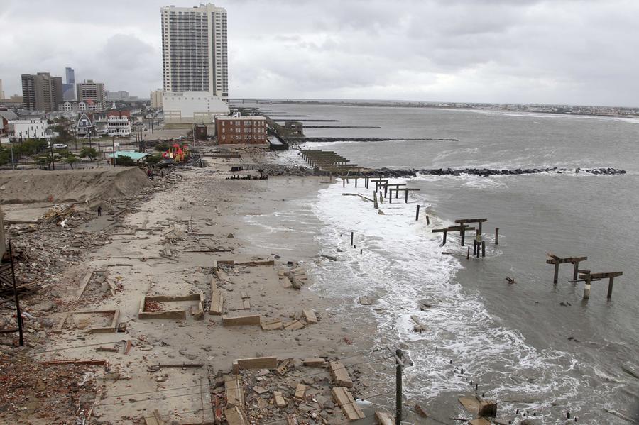 sandy Atlantic City boardwalk, Oct. 30th, 2012 (AP photo/Seth Wenig)