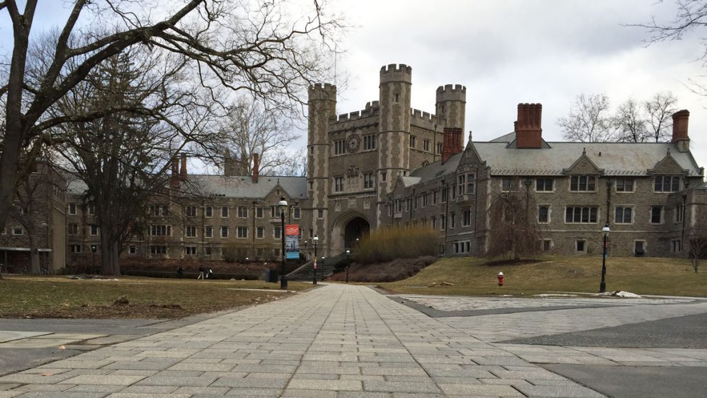 2015-03-15-17.41.40 Blair Hall on Princeton University's campus in New Jersey. (Alan Tu/WHYY)