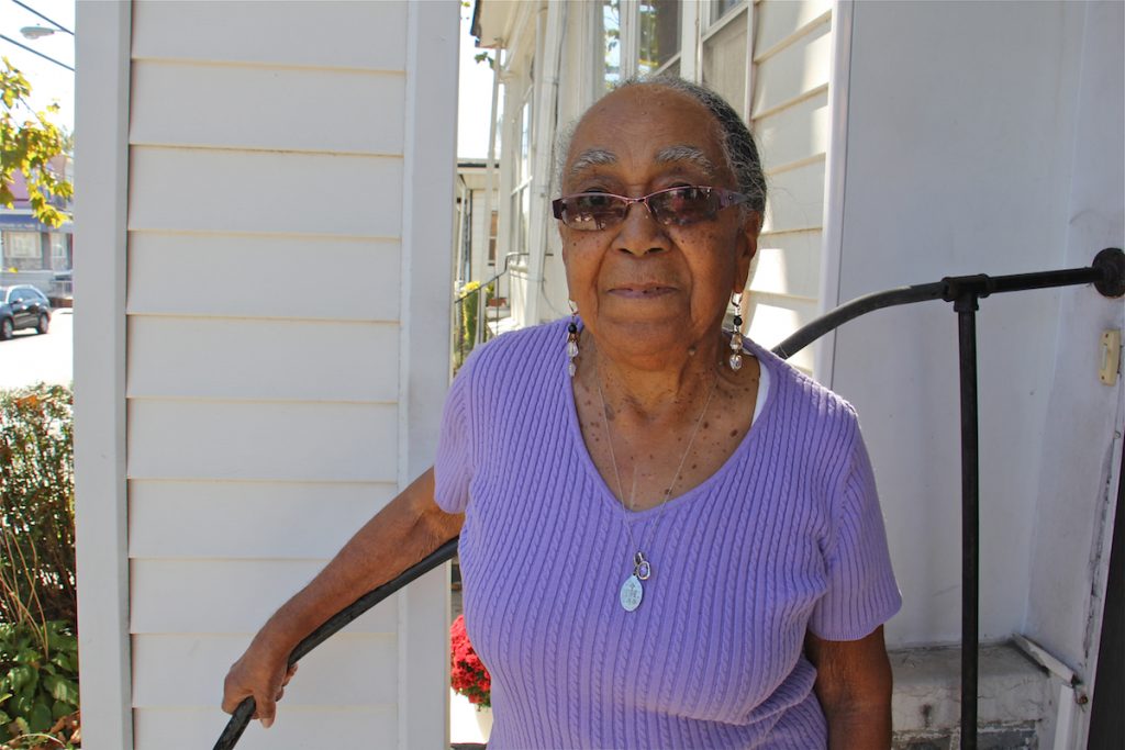 2017 10 02-e lee-ruth willis-philadelphia 62nd street-move bombing Ruth Willis stands outside her home on 62nd Street, where she has lived since 1959. (Emma Lee/WHYY)