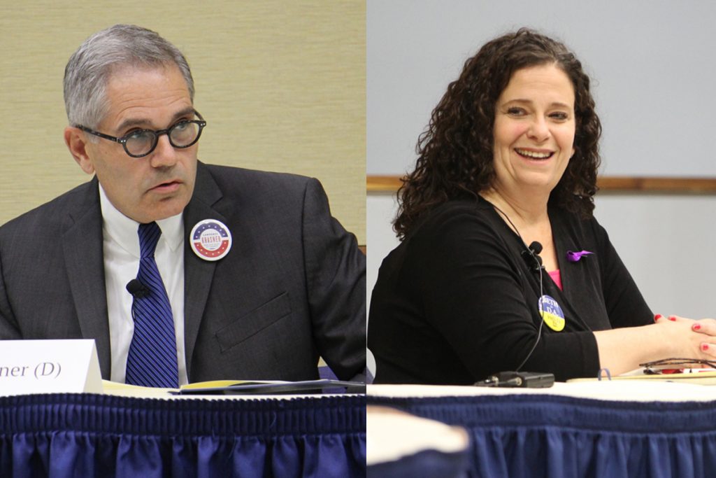 2017 11 01-elee-larry krasner beth grossman-philadelphia district attorney da candidates Philadelphia district attorney candidates Larry Krasner and Beth Grossman.