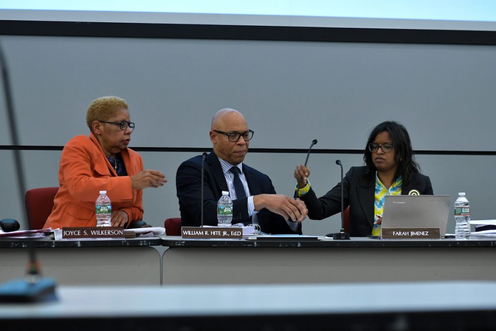 November 2017 SRC Meeting Members of the School Reform Commission are expected to vote on the nine charter school applications in February. (Bastiaan Slabbers for WHYY)