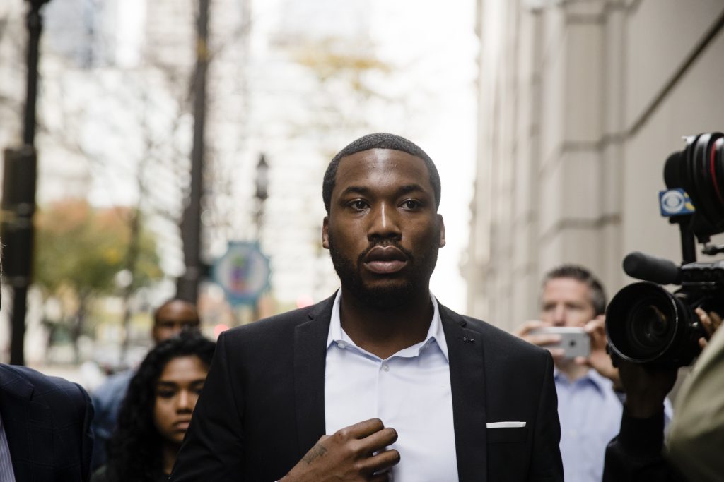 Meek Mill Rapper Meek Mill arrives at the criminal justice center in Philadelphia, Monday, Nov. 6, 2017. A Philadelphia judge has sentenced rapper Mill to two to four years in state prison for violating probation in a nearly decade-old gun and drug case.