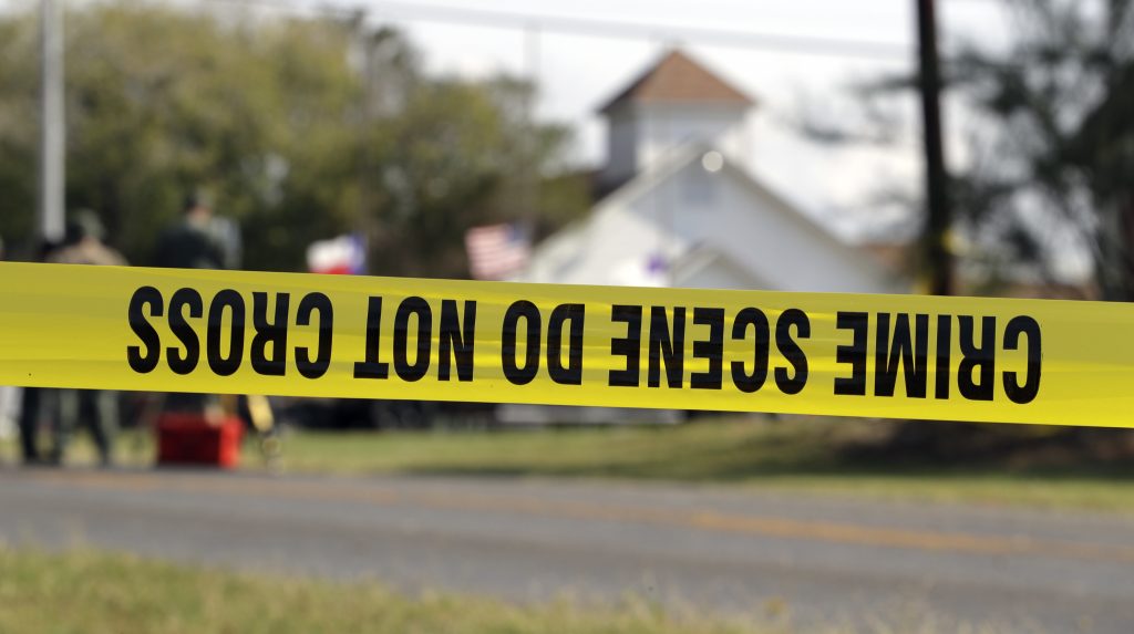 Church Shooting Texas Crime scene at the First Baptist Church of Sutherland Springs, Texas