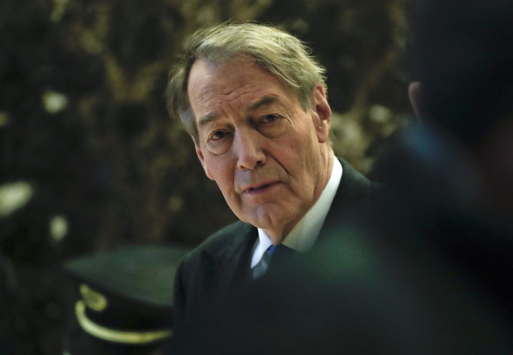 TV News anchor Charlie Rose TV News anchor Charlie Rose walks through the Trump Tower, Monday, Nov. 21, 2016 in New York.