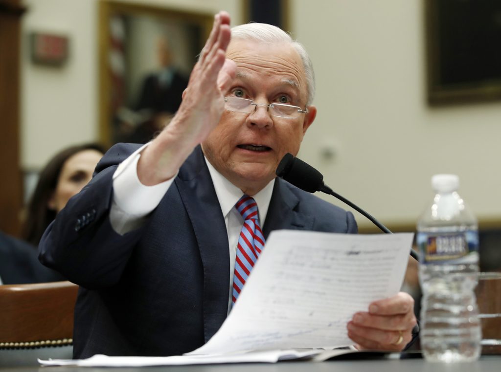 Jeff Sessions In this Nov. 14, 2017, photo, Attorney General Jeff Sessions testifies during a House Judiciary Committee hearing on Capitol Hill in Washington. An FBI report on black “extremists” is stirring fears of a return to a time when the agency notoriously spied on civil rights groups. An FBI report on black “extremists” is stirring fears of a return to a time when the agency notoriously spied on civil rights groups. Sessions, a former Alabama senator whose career has been dogged by questions about race and his commitment to civil rights, did not ease lawmakers’ concerns when he was unable to answer questions about the report or its origins during the hearing. (Carolyn Kaster/AP Photo)