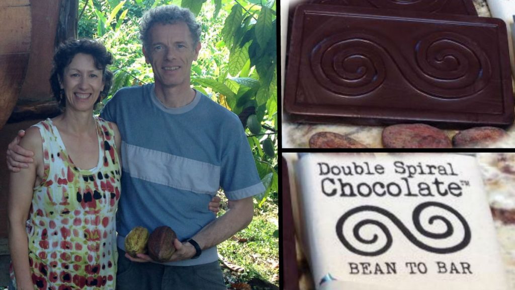 Double spiral chocloate Mhairi and Stuart Craig make dark chocolate with unrefined sugar in Arden, Delaware. (photo courtesy Double Spiral Chocolate)