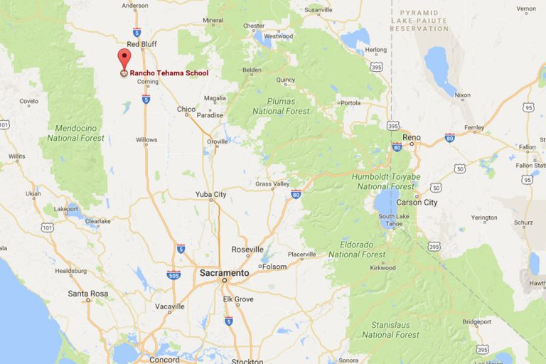 map showing Rancho Tehama School