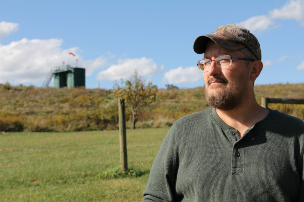 The two wells drilled on Bryan Latkanich’s property are among 1,655 that have been hydraulically fractured in Washington County since 2004. Latkanich is one of more than 4,000 Pennsylvania residents who have filed complaints with DEP, wondering if gas drilling impacted their water. Only 284 cases have been linked. (CREDIT: ANNA BELLE PEEVEY)