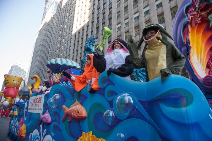 A.C. Moore had their own float in the 98th annual Philadelphia Thanksgiving Day Parade, November 23, 2017. (Emily Cohen for WHYY)