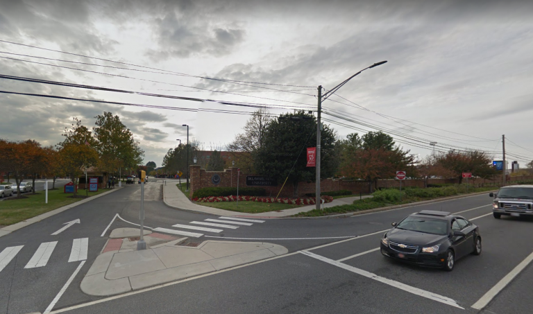 The entrance to Delaware State University on N. DuPont Highway in Dover is seen in this Google Maps image. (photo via Google Maps)