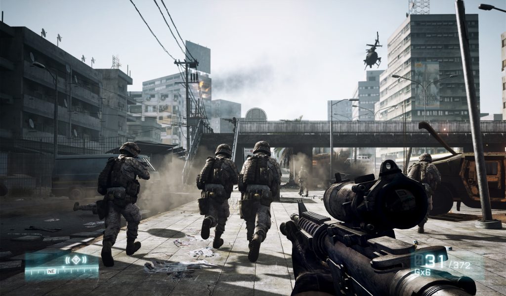 Battlefield 3 First-person shooters like 'Battlefield 3' have become very realistic.