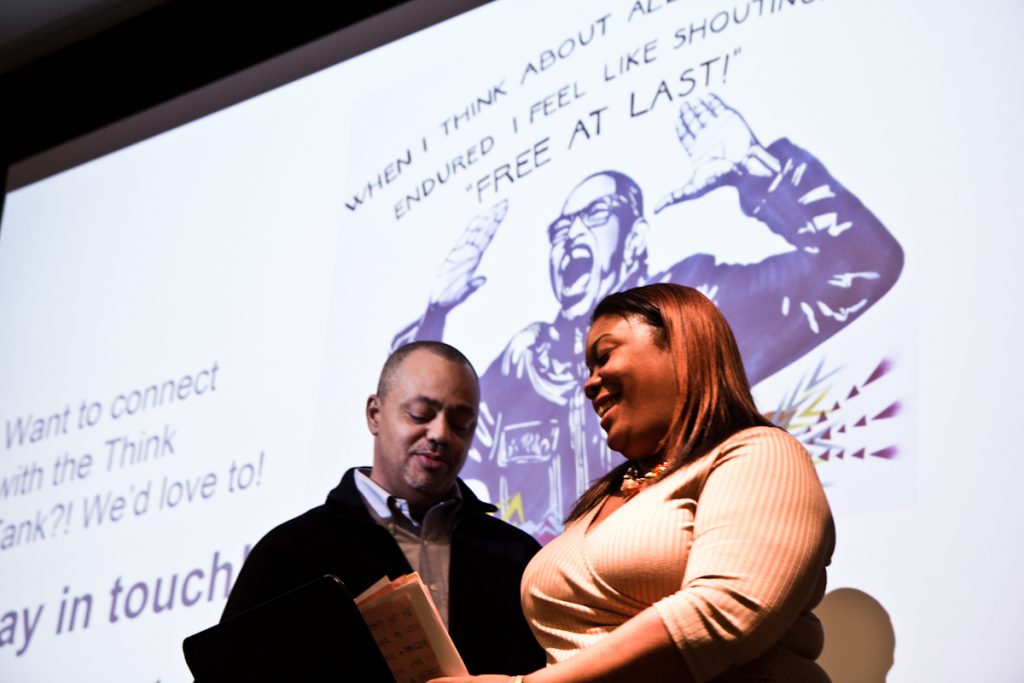 rentry event-2 Hiram Adams and Deanna Bell from the Reentry Think Tank share their story at The Reentry Blueprint event.