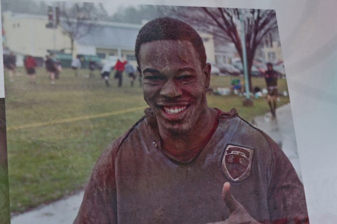 The 9th annual Apple Pie 7s Rugby Tournament honored Josias Sterling, whose favorite food was apple pie. (Kimberly Paynter/WHYY)