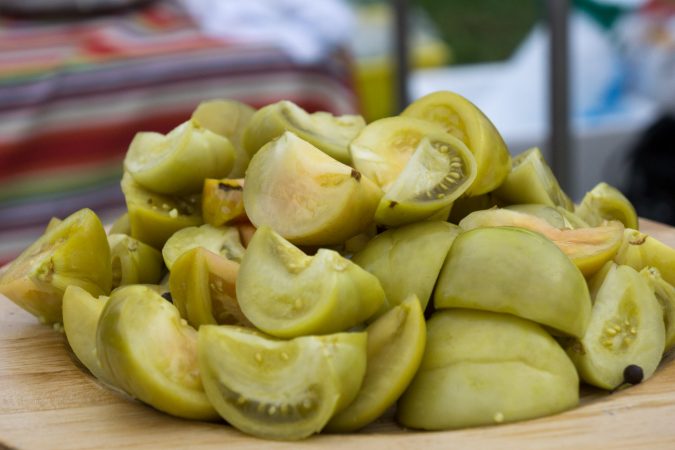 Fresh green tomatoes