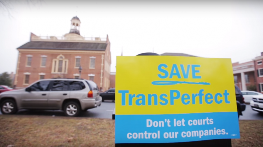transperfect This screen grab from an advertisement from the group Citizens for a Pro-Business Delaware has been part of a marketing blitz to keep the company intact. (YouTube)