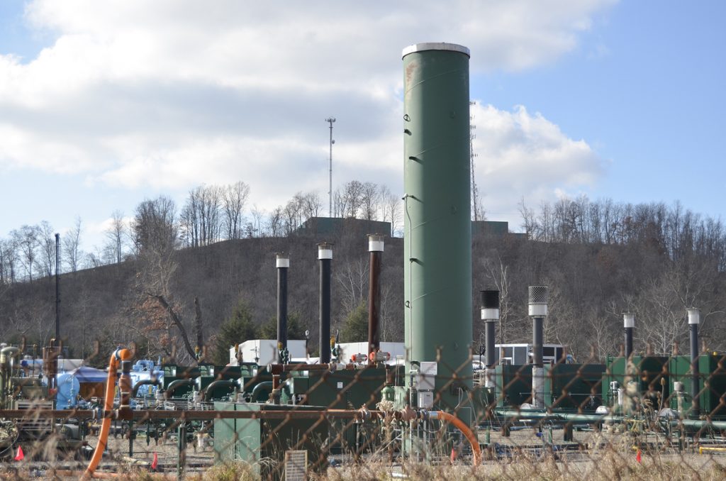 120117-Gas-Well-1 A natural gas well site operates in southwestern Pennsylvania. (Amy Sisk/StateImpact Pennsylvania)