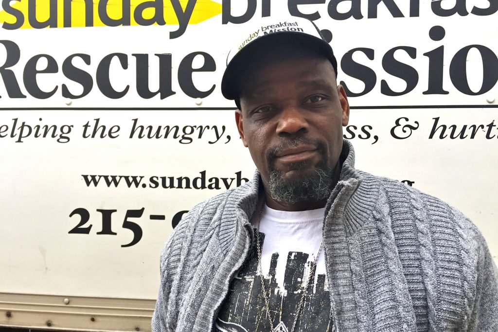2017 12 05-a moselle-robert rice-philadelphia sunday breakfast rescue mission-homeless former inmates Former inmate Robert Rice is on this third stay at the Sunday Breakfast Rescue Mission.