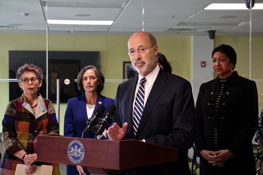 2017 12 11-e lee-tom wolf-conshohoken- Gov. Tom Wolf vows to veto a bill that would ban abortions after 20 weeks and criminalize the most common procedure used in second-trimester abortions.