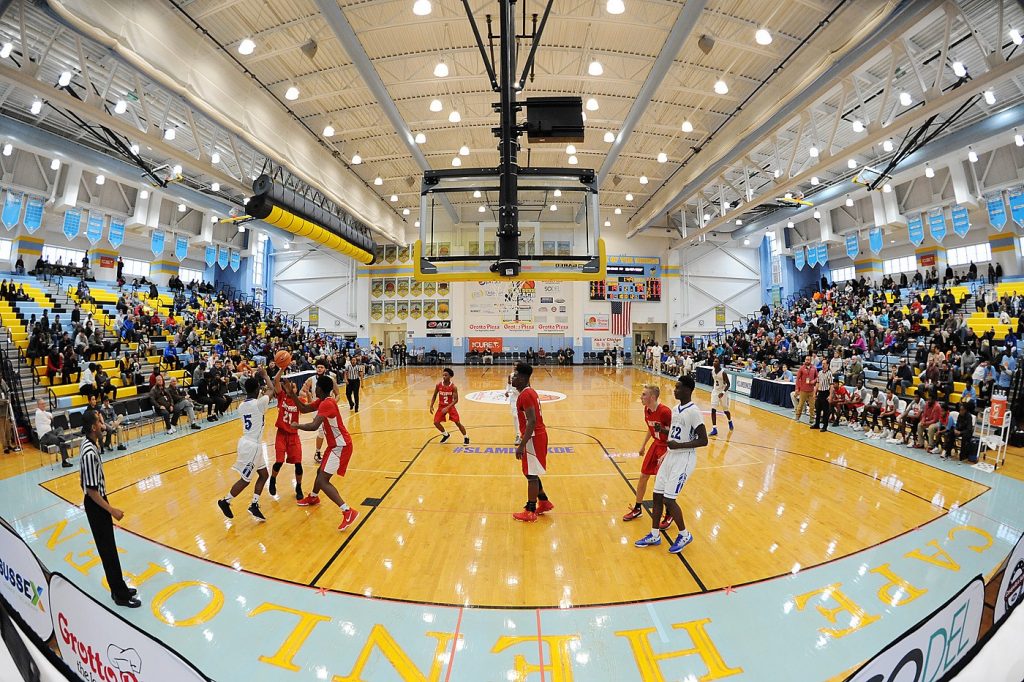 Slam Dunk to the Beach Basketball teams from California to Florida, Maryland, New Jersey, Pennsylvania, Washington, D.C. and New York along with Delaware players came together for the Annual Slam Dunk To The Beach held at Cape Henlopen High School in Lewes on December 27-29. (Chuck Snyder/for WHYY)