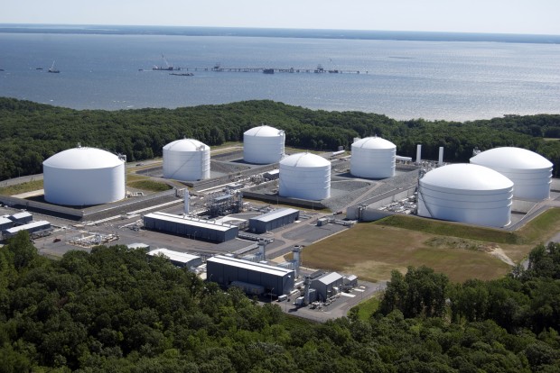 AP622149462800-620×414 This photo shows Dominion Resources Cove Point terminal in Maryland. It has completed its conversion from a gas import facility to an export terminal to ship Marcellus Shale gas to Asia. In December, it received its first natural gas shipment, which will need to be liquefied before being loaded onto a tanker.
