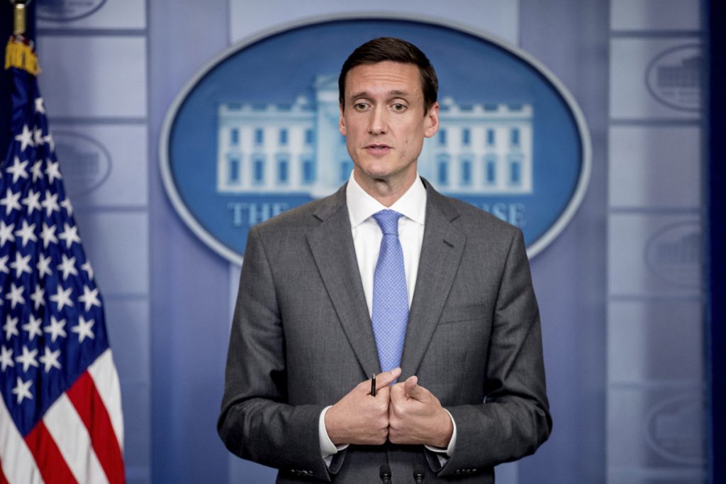 Tom Bossert Homeland security and counterterrorism adviser Tom Bossert speaks about malware known as WannaCry, Monday, May 15, 2017, during the daily press briefing at the White House in Washington (Andrew Harnik/AP Photo)