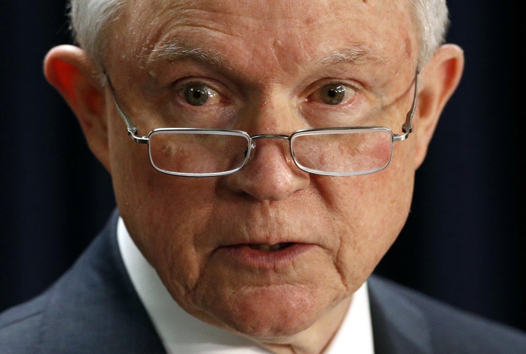 Attorney General Jeff Sessions speaks at a news conference in Baltimore, Tuesday, Dec. 12, 2017, to announce efforts to combat the MS-13 street gang with law enforcement and immigration actions. (Patrick Semansky/AP Photo)