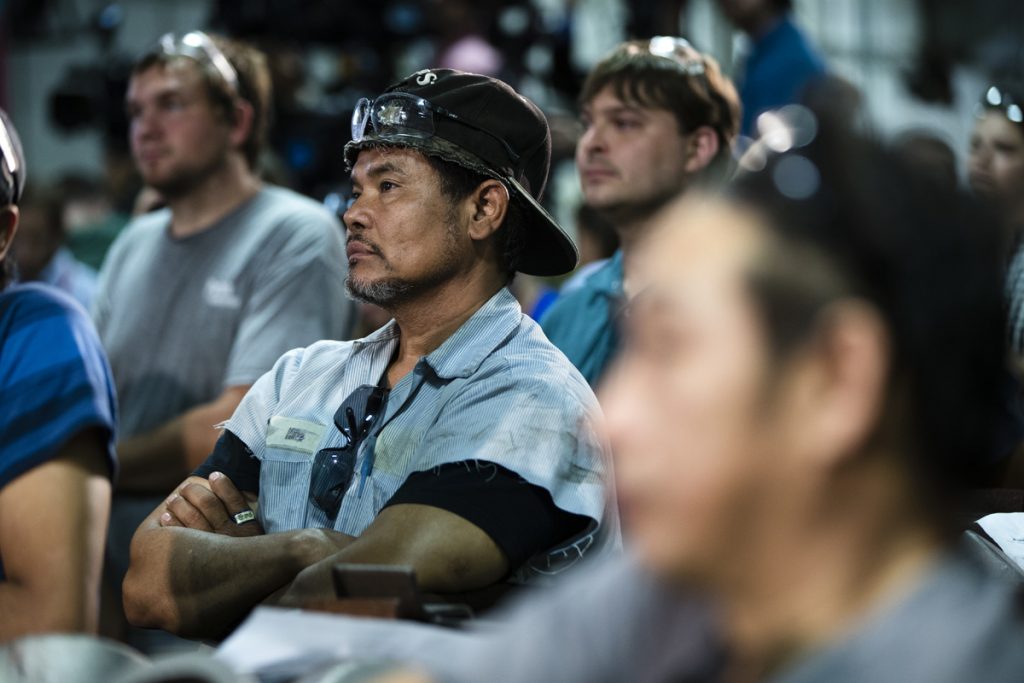 Tax Overhaul Workers listen to Speaker of the House Paul Ryan, R-Wis., speak at the Pennsylvania Machine Works in Aston, Pa.