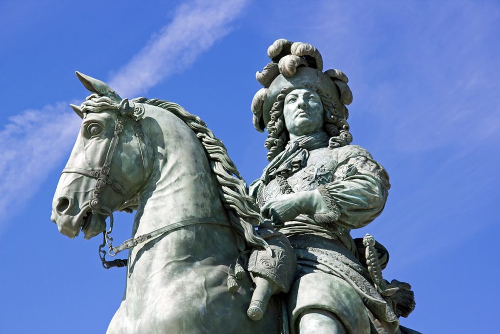 Louis XIV Versailles An equestrian statue of France's Louis XIV is shown at the palace at Versailles.