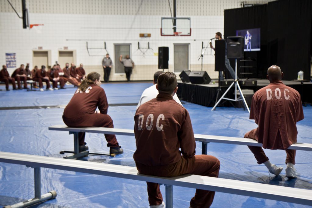 ben gallaher-2 Country music performer Ben Gallaher is shown on stage at State Correctional Institution Chester