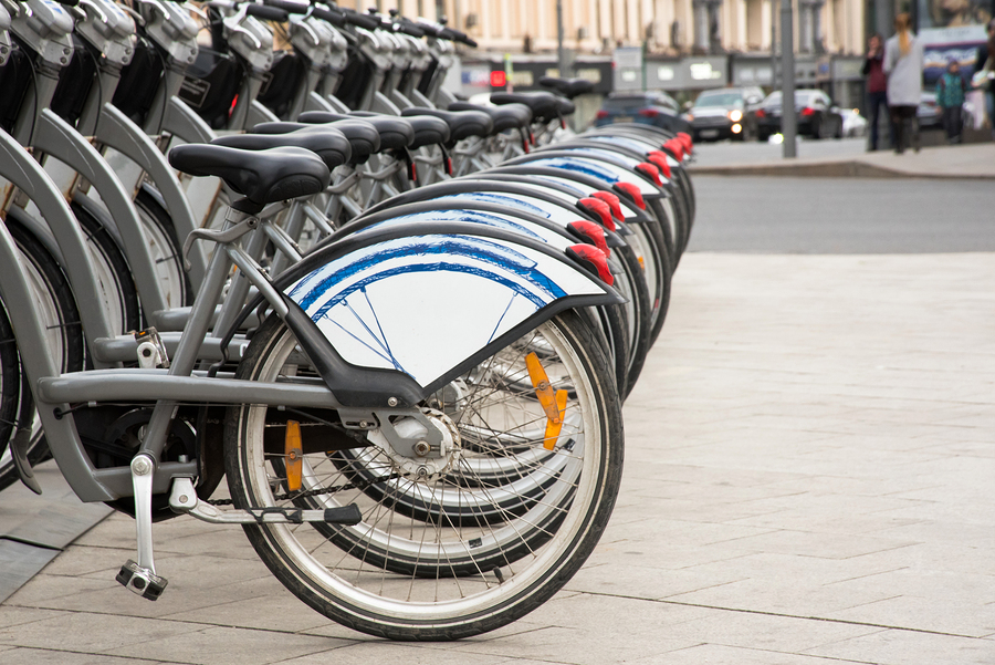 bigstock–210609340 Bike-share programs allow anyone with a credit-card to rent a bike on the spot. (Big Stock photo)