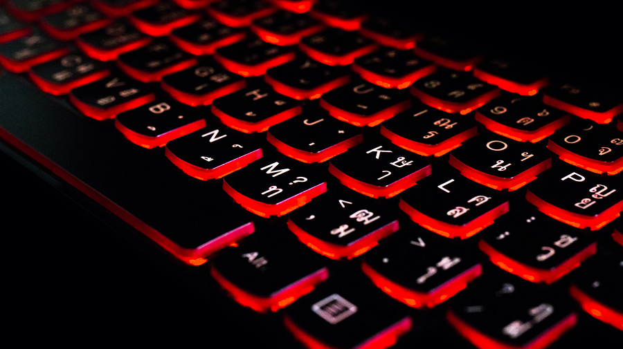 Close Up. Red Backlight, Backlit On Laptop Computer Or Keyborad (Big Stock image)