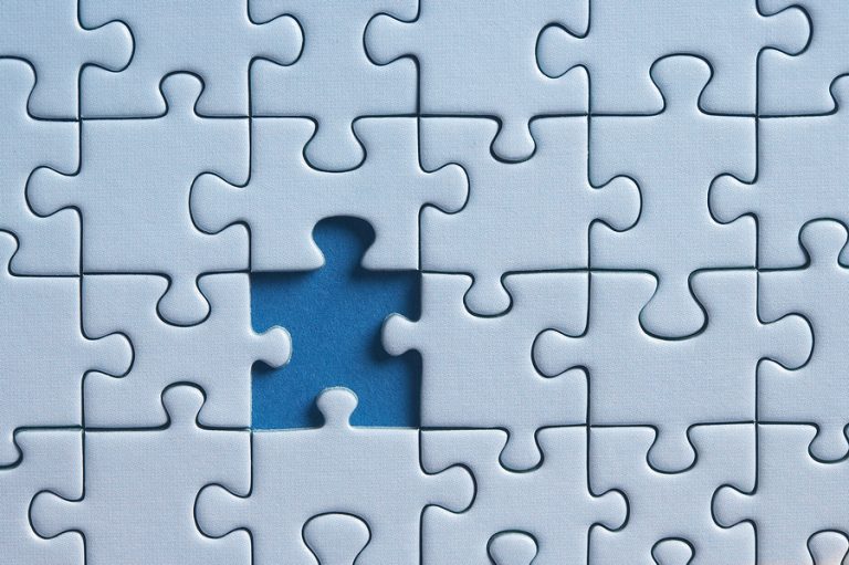 puzzle with one missing piece