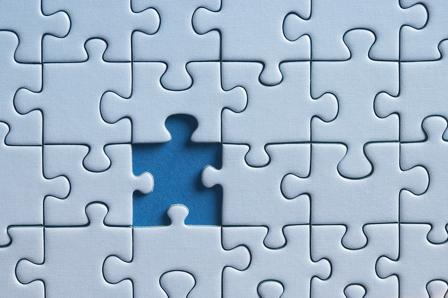 Missing Piece puzzle with one missing piece