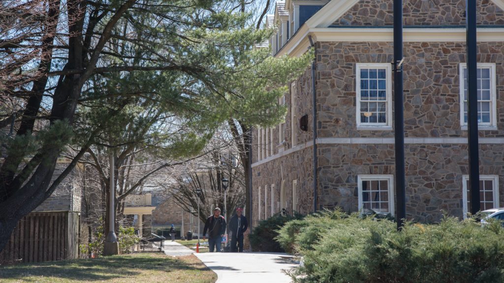 cohen-cheyney-12 Students walk on the campus of Cheyney University