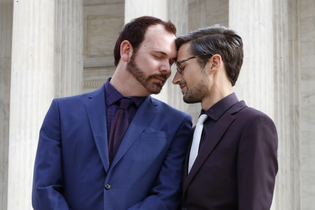 Charlie Craig,David Mullins Charlie Craig and David Mullins touch foreheads after leaving the Supreme Court