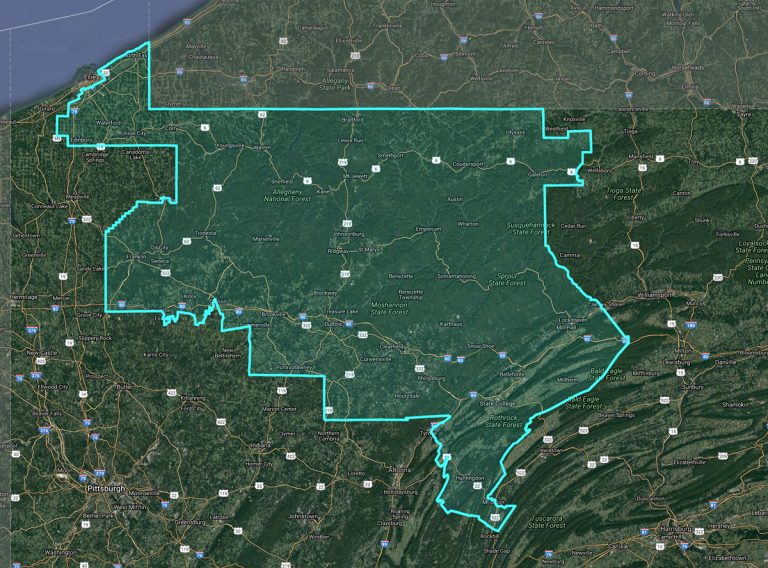 Pennsylvania’s 5th congressional district was among those criticized in federal court on Monday as a possible partisan gerrymander. An expert witness pointed to Erie County in the far northwest corner of the state. The county was split during the 2011 redistricting process.  The result, the witness said, dilutes a concentration of Democratic voters and instead favors Republican voters. (Pa. Redistricting website)